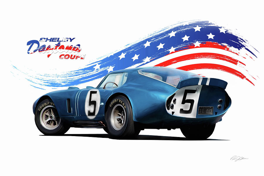 Cobra Digital Art - Shelby Daytona Coupe #3 by Peter Chilelli