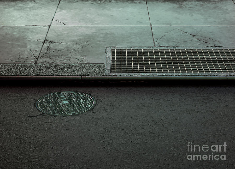 Sidewalk And Street Backdrop Digital Art by Allan Swart