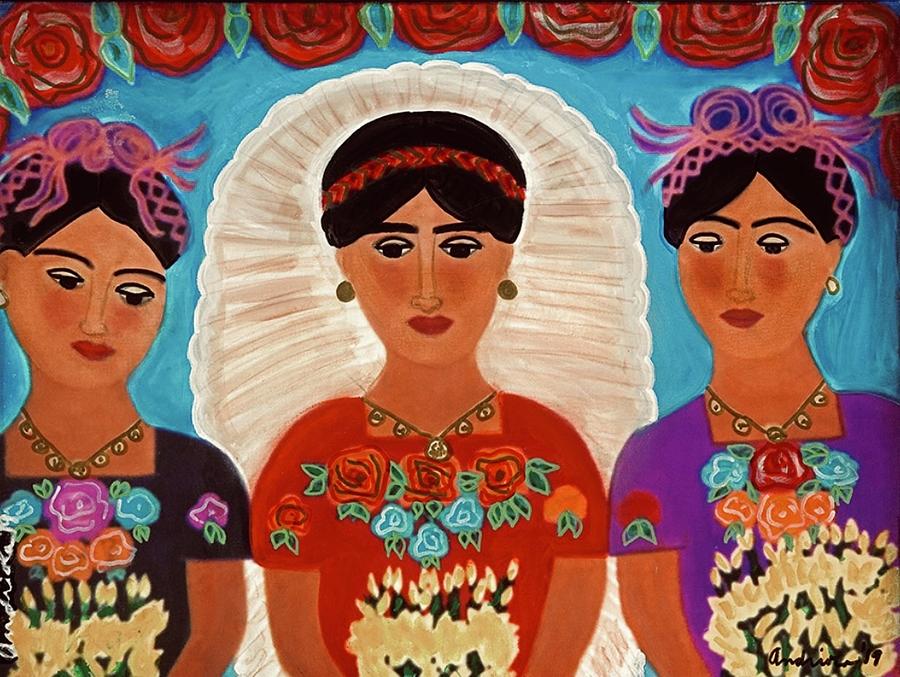 3 Sisters in a Wedding Mixed Media by Valerie Andriola - Fine Art America