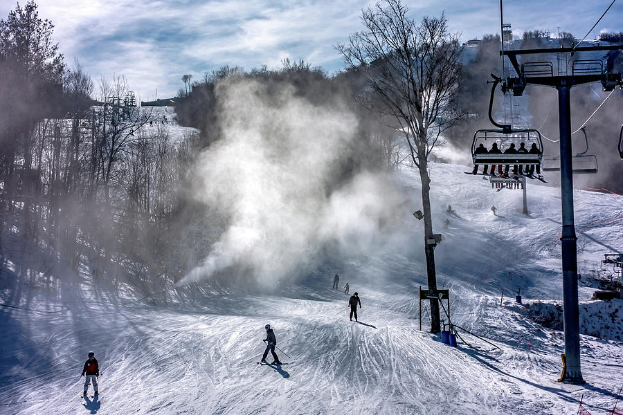 Skiing At The North Carolina Skiing Resort In February #3 Photograph by Alex Grichenko