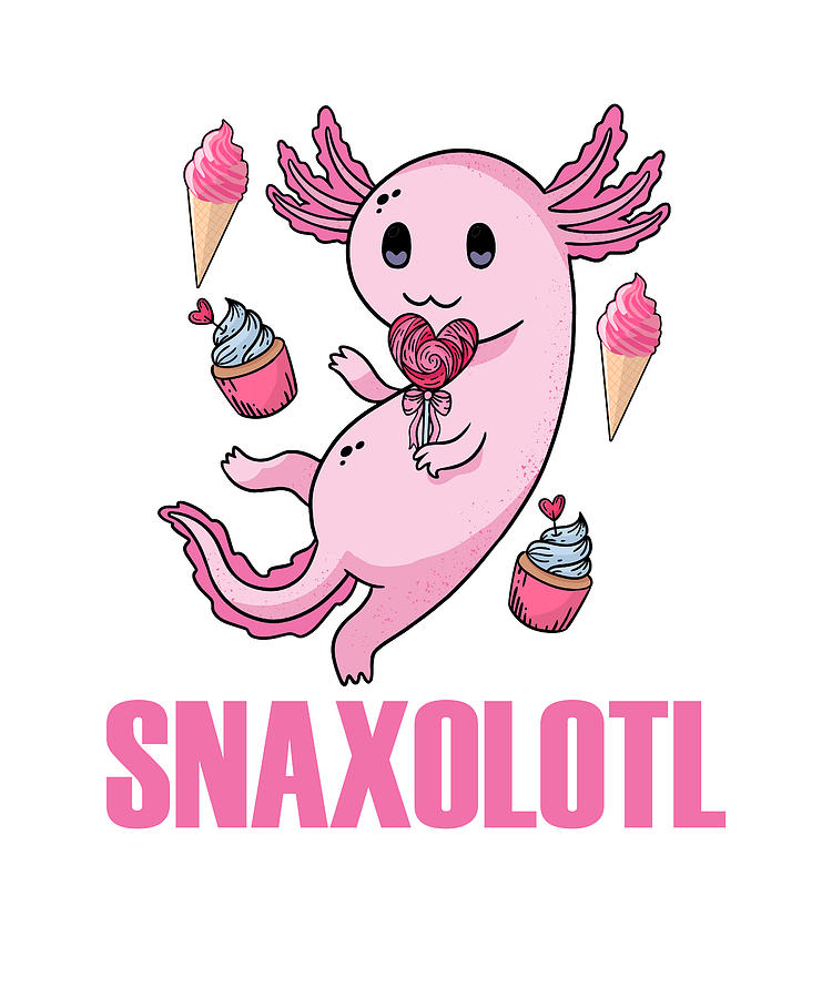 Snaxolotl Axolotl Icecream Cupcake Mexican Fish Digital Art by Florian ...