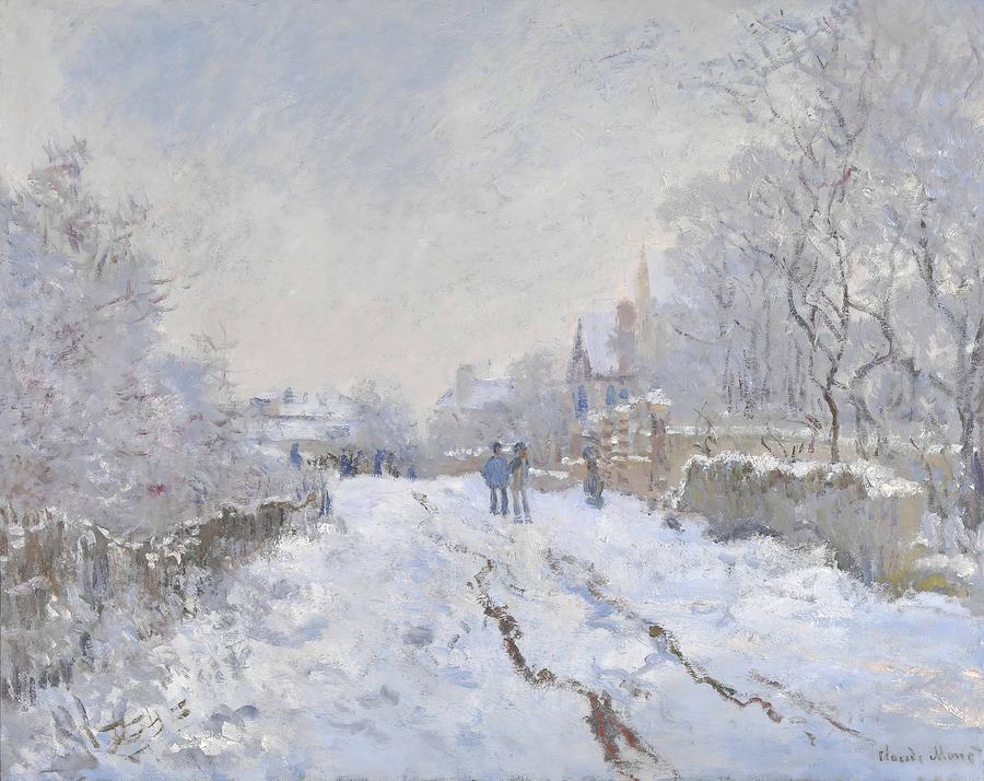 Claude Monet Painting - Snow Scene at Argenteuil  #3 by Claude Monet