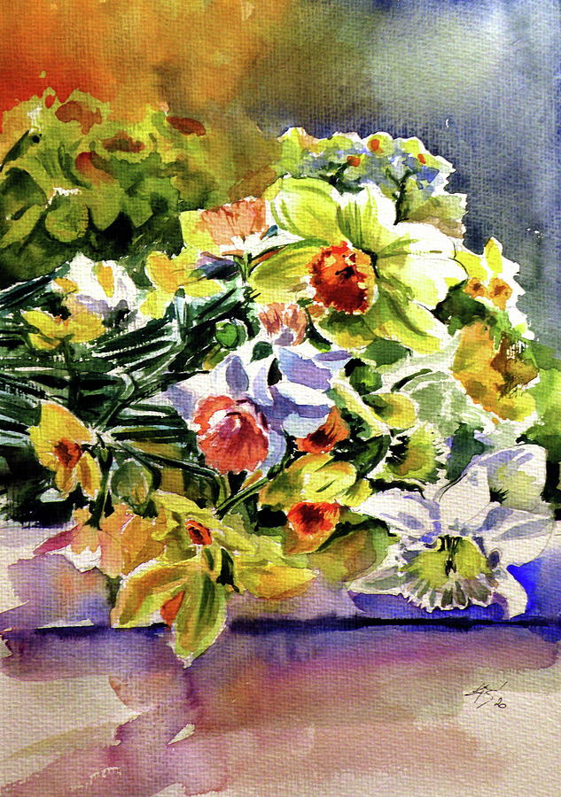 Spring flowers #3 Painting by Kovacs Anna Brigitta