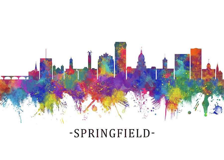Springfield Illinois Skyline Mixed Media