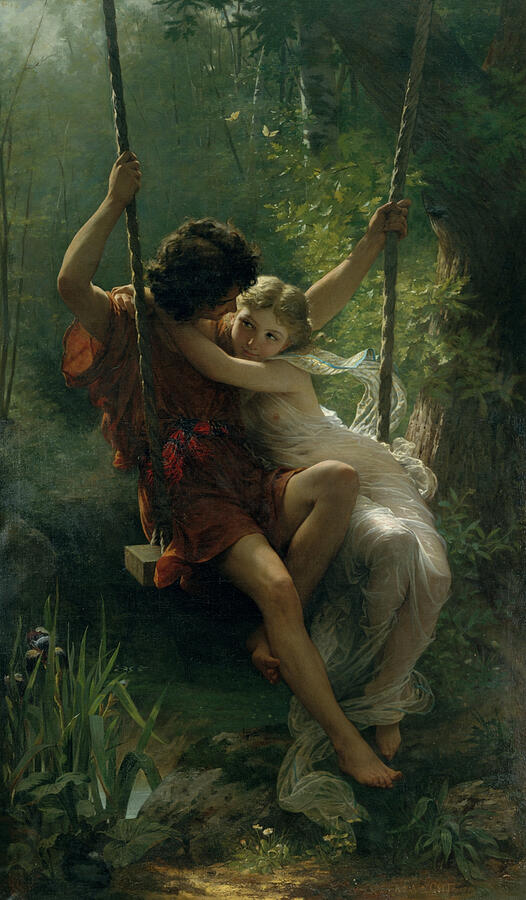 Springtime, from 1873 Painting by Pierre Auguste Cot Springtime, from 1873 Painting by Pierre Auguste Cot