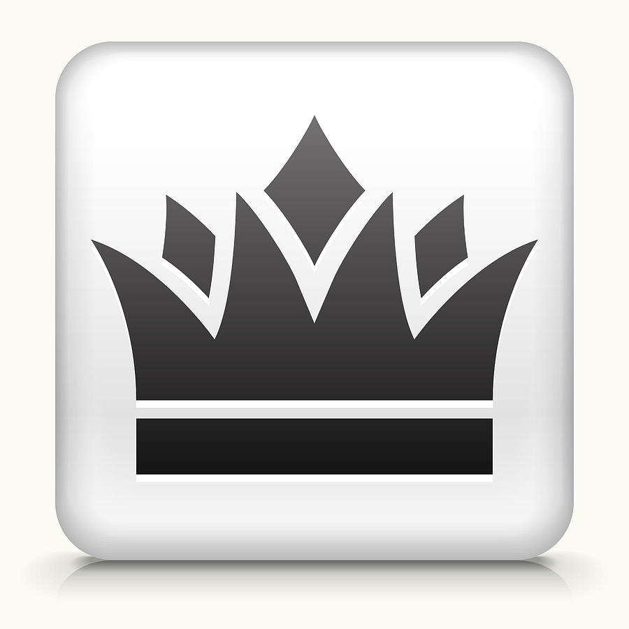 Square Button with Crown royalty free vector art #3 Drawing by Bubaone