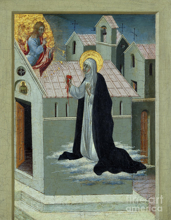 St Catherine Of Siena #1 Painting by Giovanni di Paolo