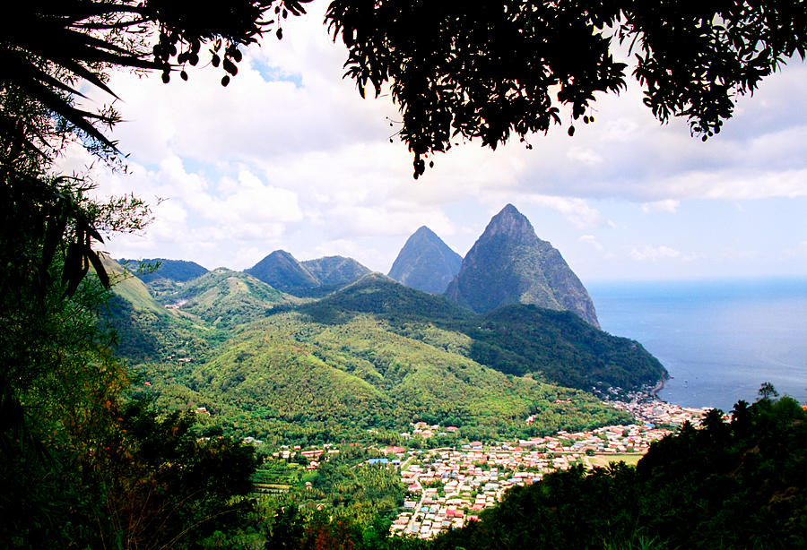 St Lucia Pitons Photograph by Claude Taylor