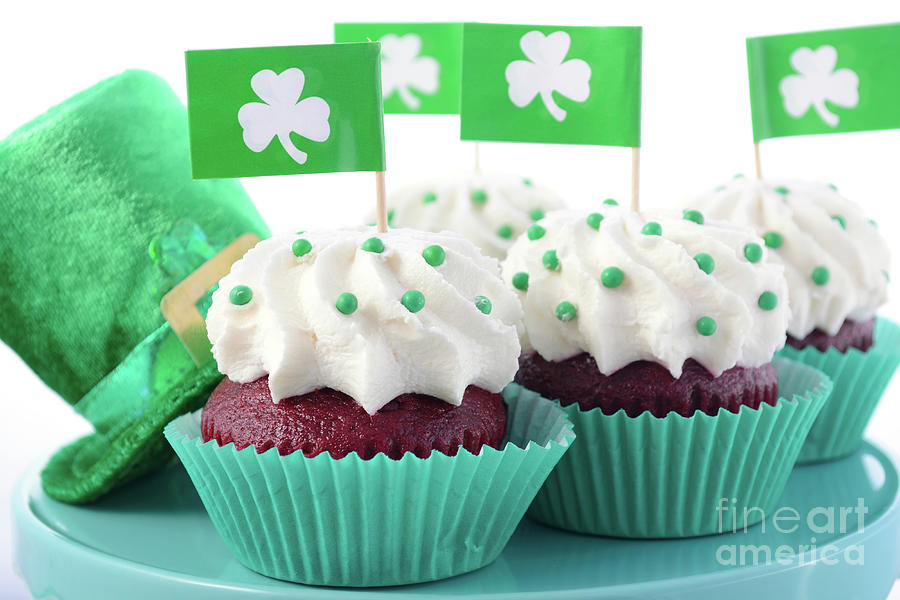 St Patricks Day Cupcakes #3 Photograph by Milleflore Images