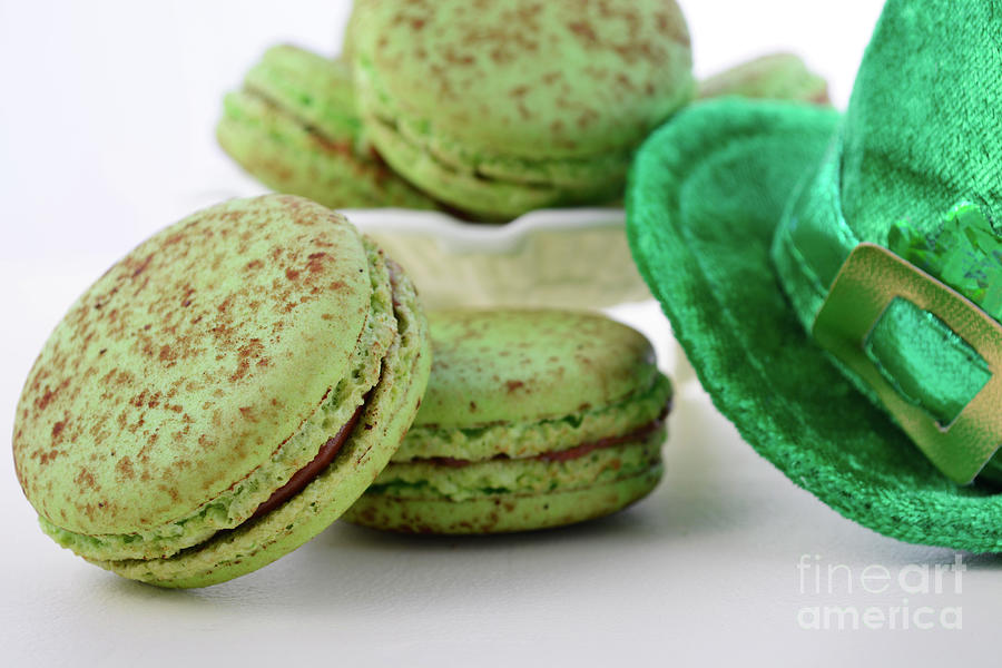 St Patricks Day green macarons. #3 Photograph by Milleflore Images