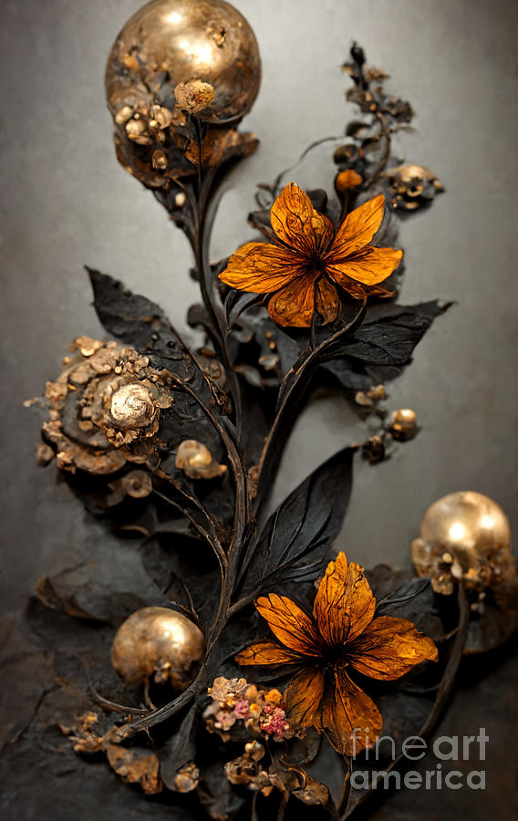 Steampunk Flowers Digital Art