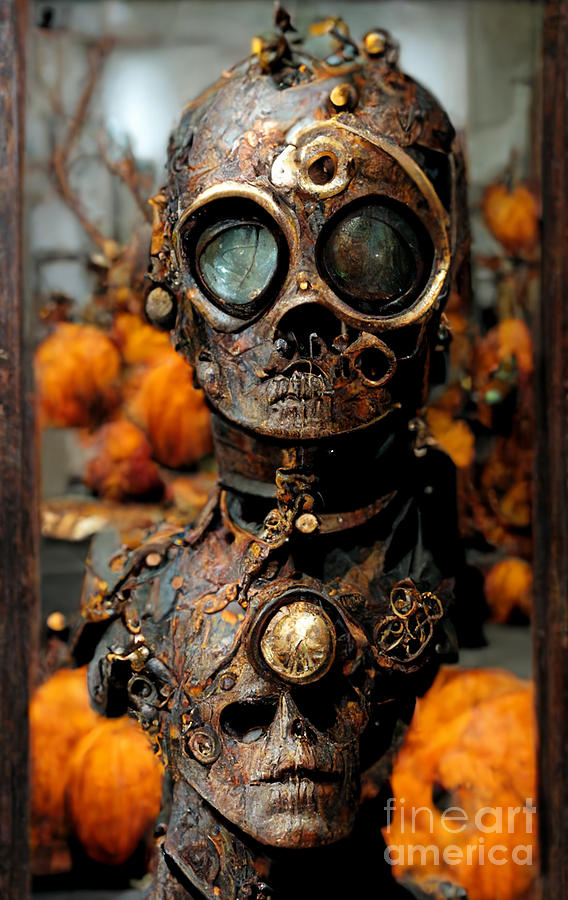 Halloween Digital Art - Steampunk Halloween #3 by Sabantha