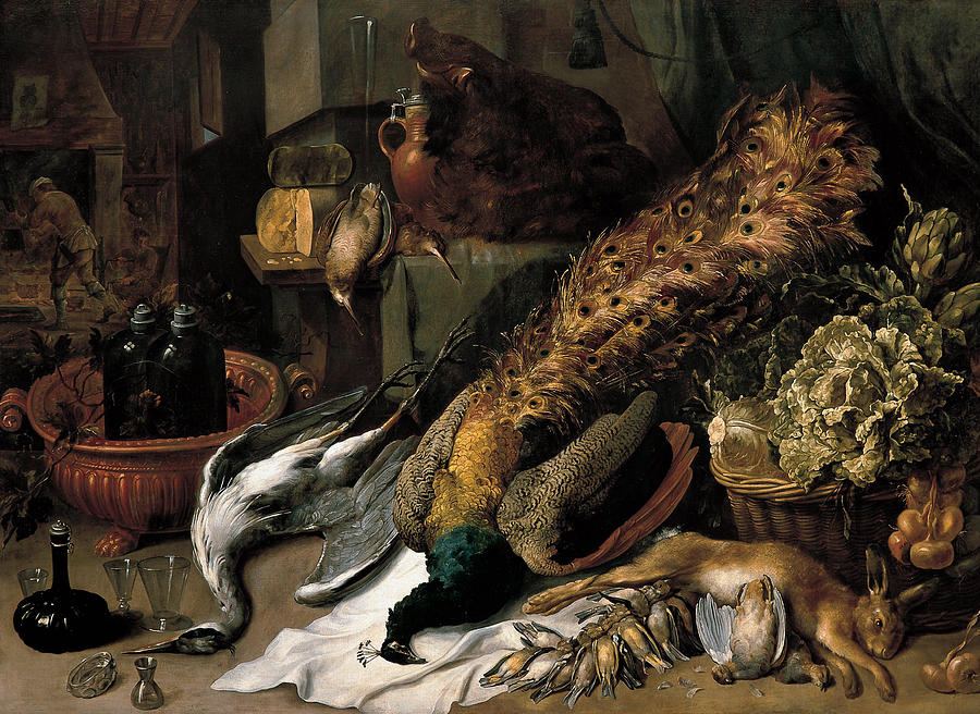 Wine Painting - Still Life with a Wine Cooler  #3 by Frans Snyders