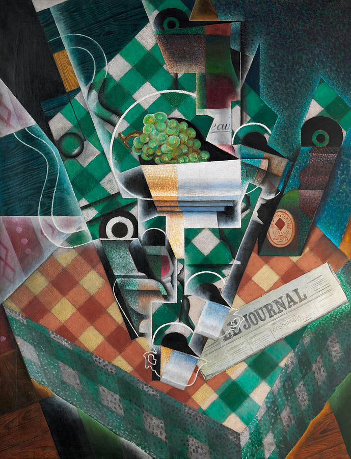 Juan Gris Painting - Still Life with Checked Tablecloth by Juan Gris  by Mango Art