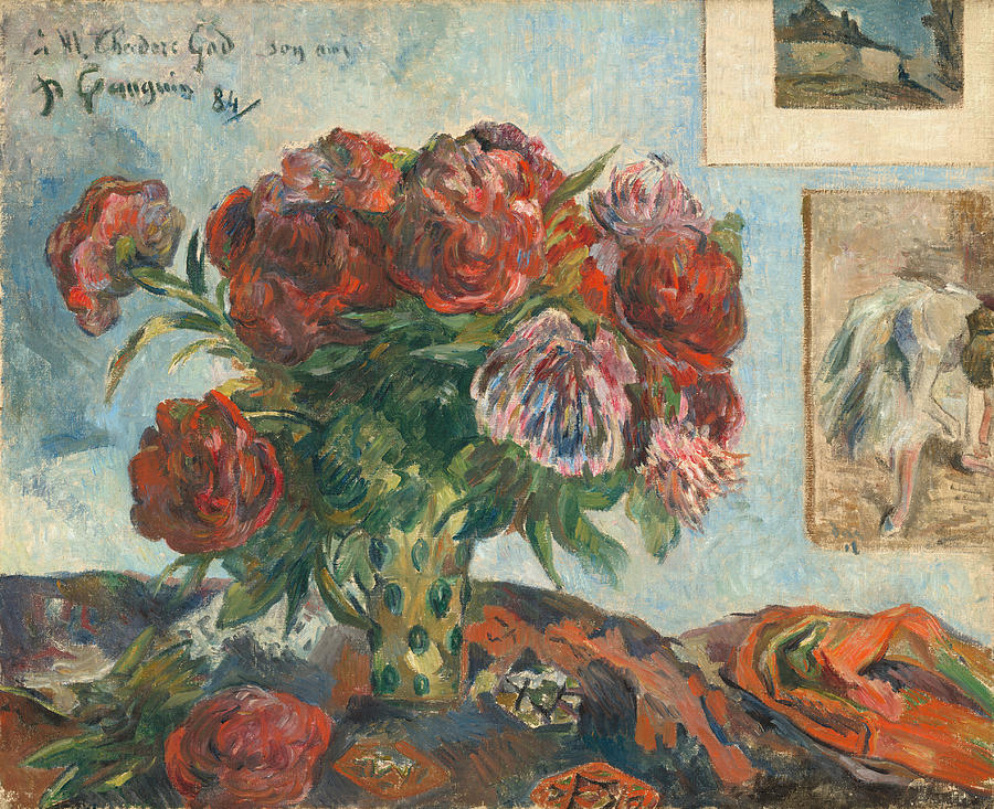 Still Life with Peonies #3 Painting by Paul Gauguin