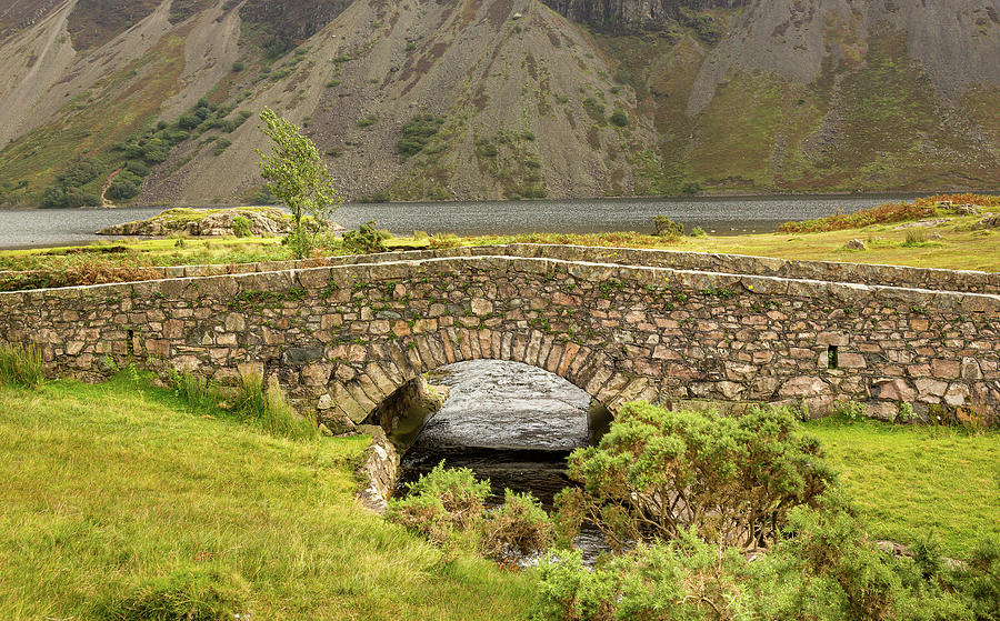Stone Bridge Over River By Wastwater Photograph