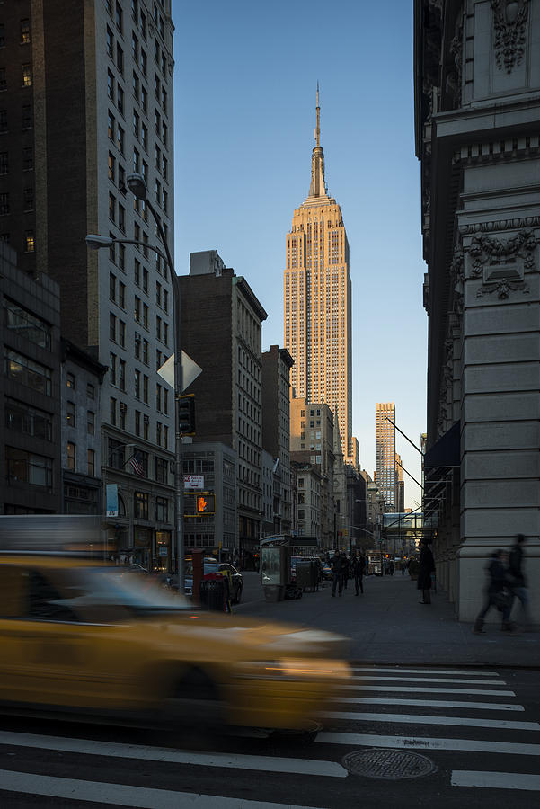 Street view of New York with Empire State Building in view #3 Photograph by Ben Pipe Photography