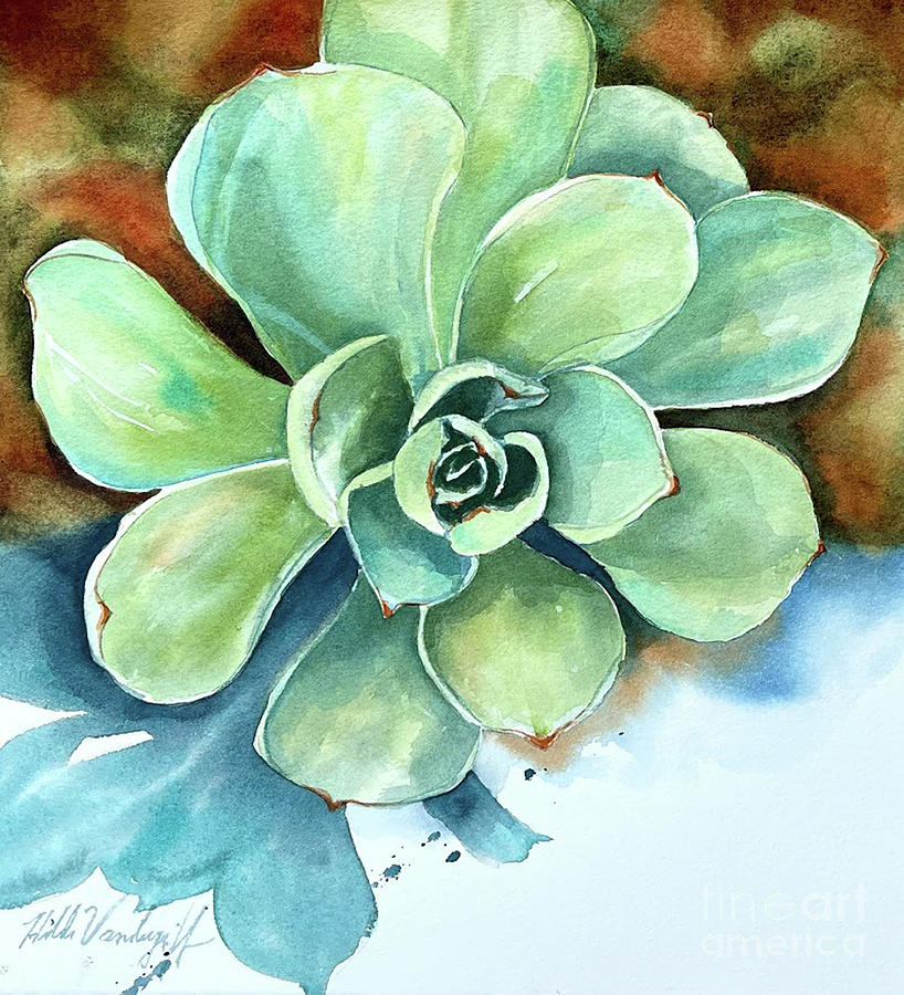 Succulent #4 Painting by Hilda Vandergriff