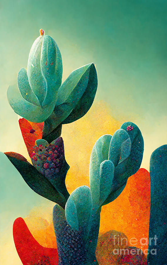 Summer, Sun, Cactus Digital Art
