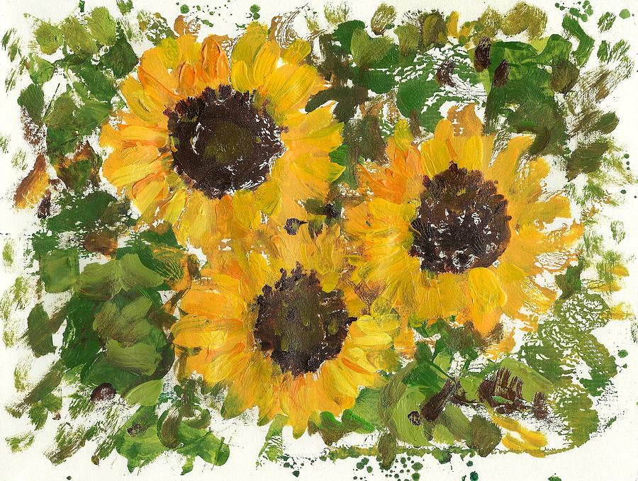 Sunflowers #3 Painting by Asha Sudhaker Shenoy