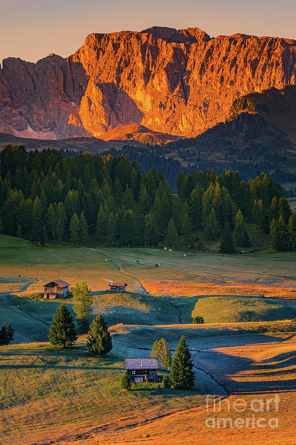 Sunrise at Alpe di Siusi #3 Photograph by Henk Meijer Photography