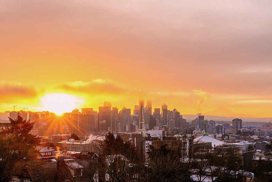 Sunrise Seattle #3 Digital Art by Michael Lee