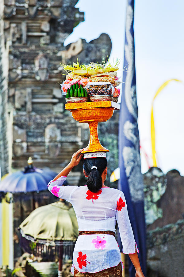 Temple offerings, Ubud, Bali #3 Photograph by John W Banagan