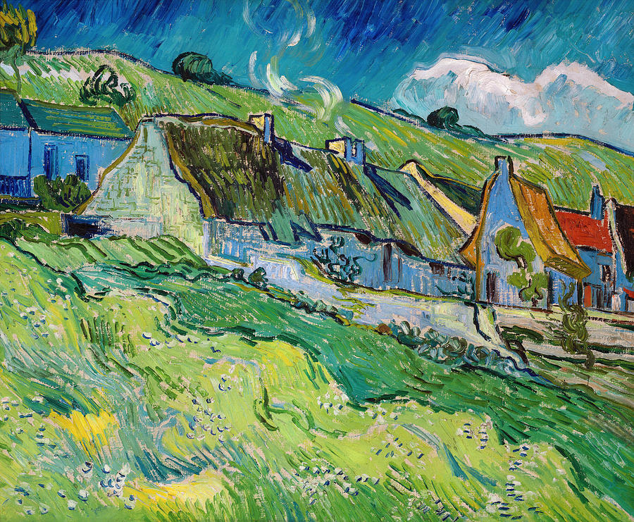 Thatched Cottages Painting by Vincent van Gogh | Fine Art America