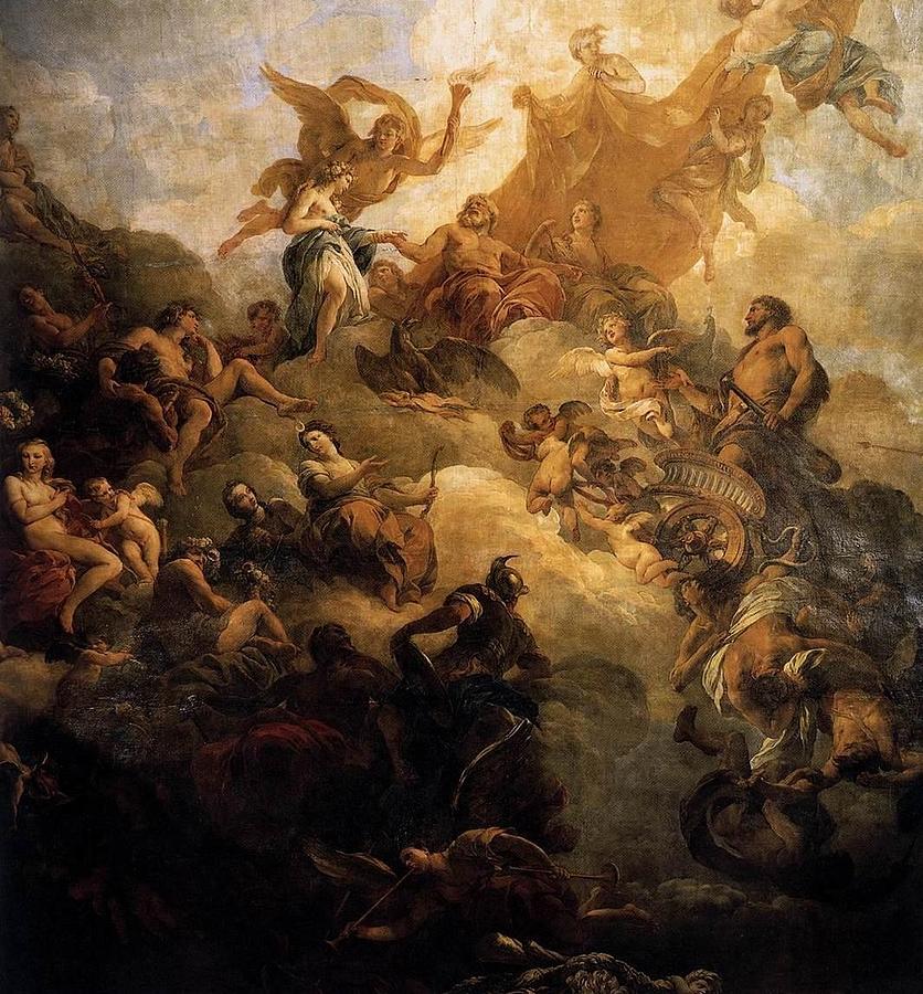 The Apotheosis of Hercules Painting by Francois Lemoyne | Pixels