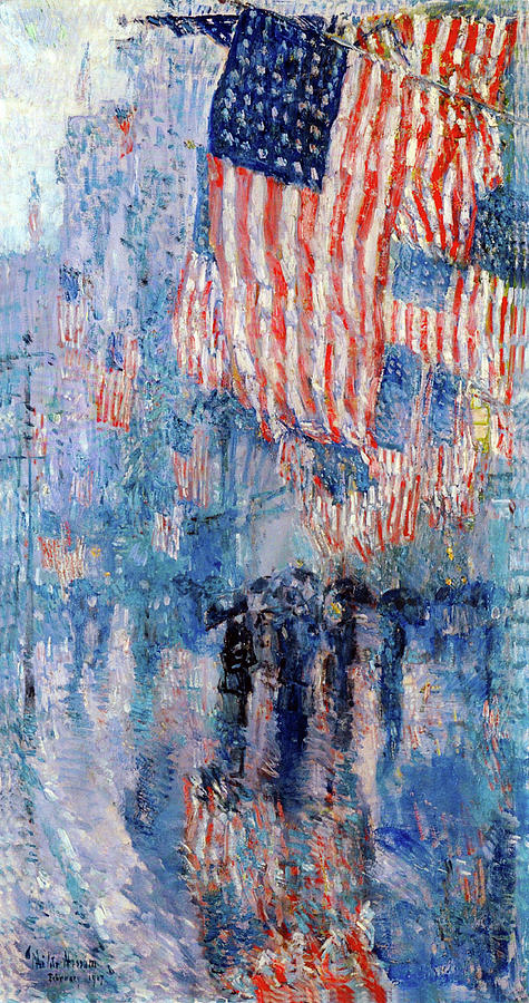 The Avenue in the Rain Painting by Frederick Childe Hassam