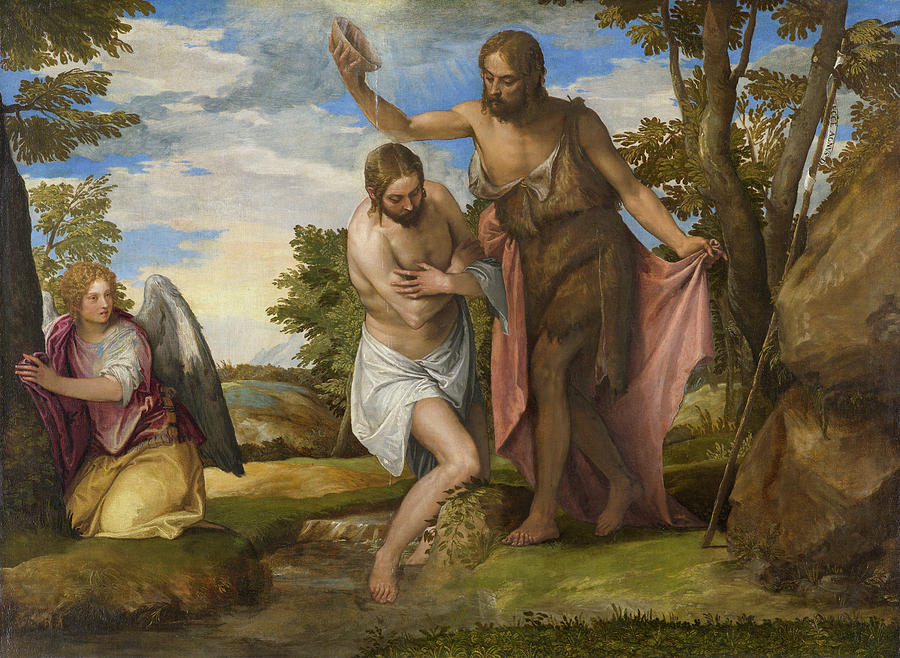 The Baptism of Christ #3 Painting by Paolo Veronese