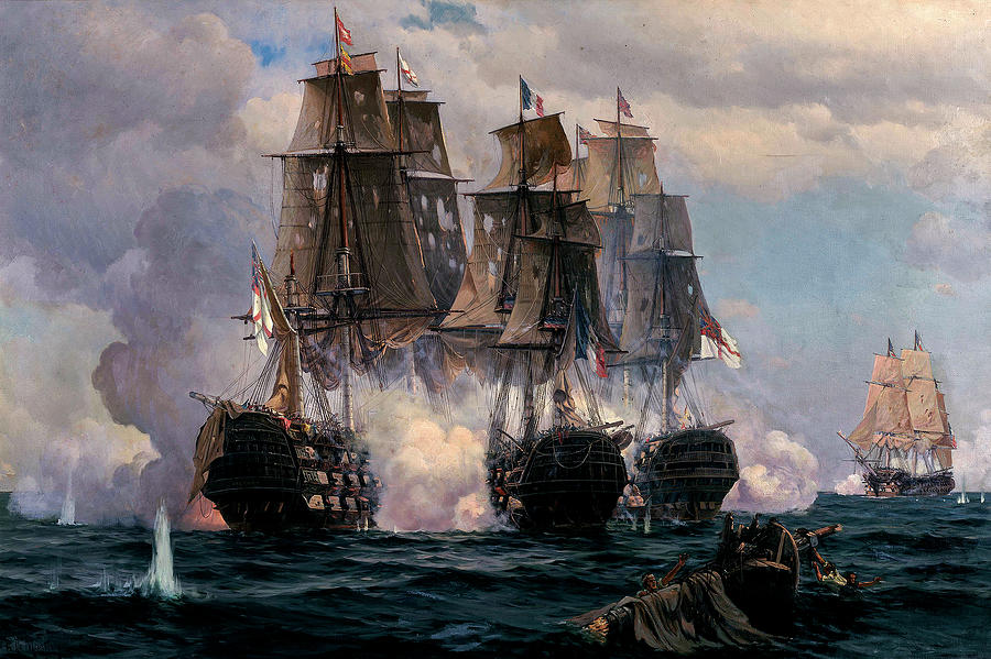 The Battle Of Trafalgar Painting By Artistic Rifki - Fine Art America