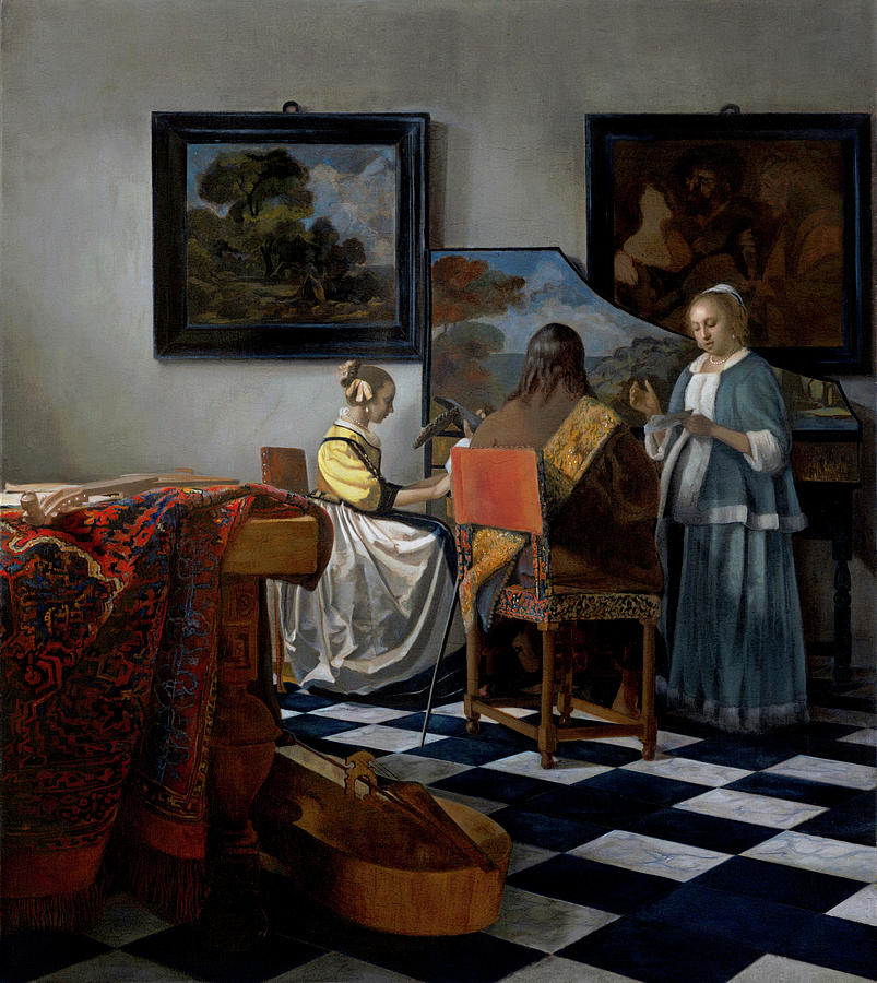 Jan Vermeer Painting - The Concert #1 by Jan Vermeer
