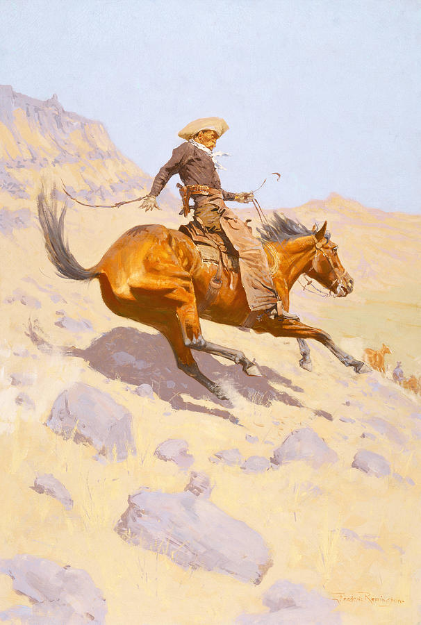 Frederic Remington Painting - The Cowboy  #3 by Frederic Remington