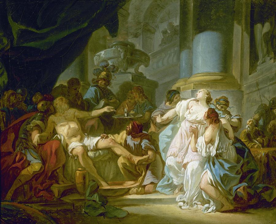 The Death of Seneca Painting by Jacques-Louis David | Pixels