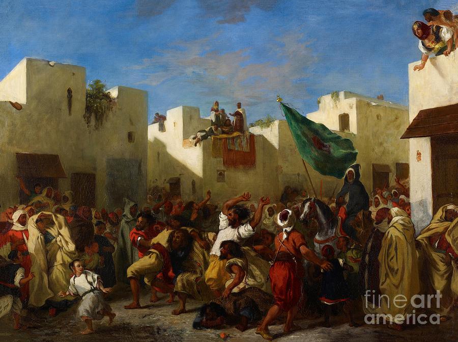 The Fanatics of Tangier #3 Painting by Eugene Delacroix