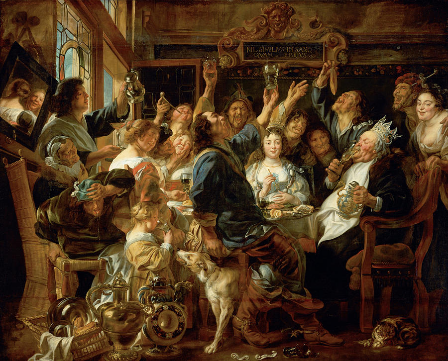 Jacob Jordaens Painting - The Feast of the Bean King  #3 by Jacob Jordaens