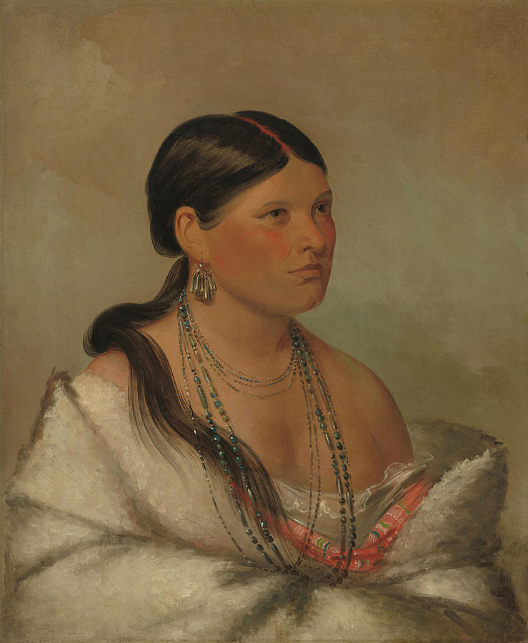 The Female Eagle   Shawano #3 Painting by George Catlin