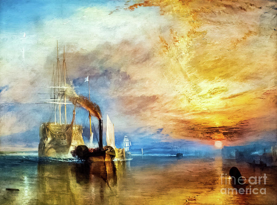 The Fighting Temeraire Tugged To Her Last Berth To Be Broken Up  #3 Painting by JMW Turner