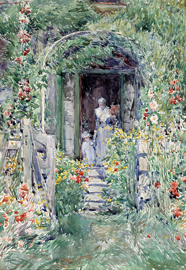 The Garden in Its Glory, from 1892 Drawing by Childe Hassam