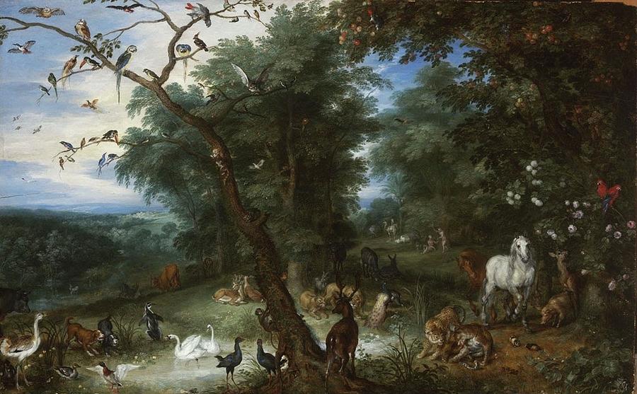 The Garden of Eden with the Fall of Man Painting by Lagra Art - Fine ...