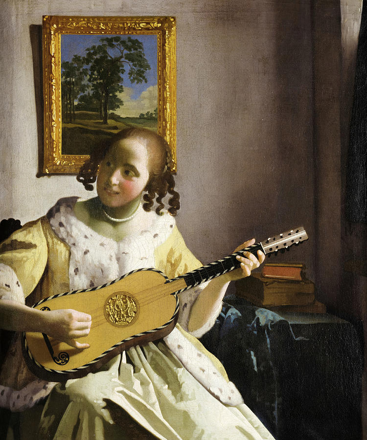 Jan Vermeer Painting - The Guitar Player #3 by Johannes Vermeer