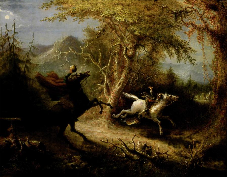 Horse Painting - The Headless Horseman Pursuing Ichabod Crane #3 by John Quidor