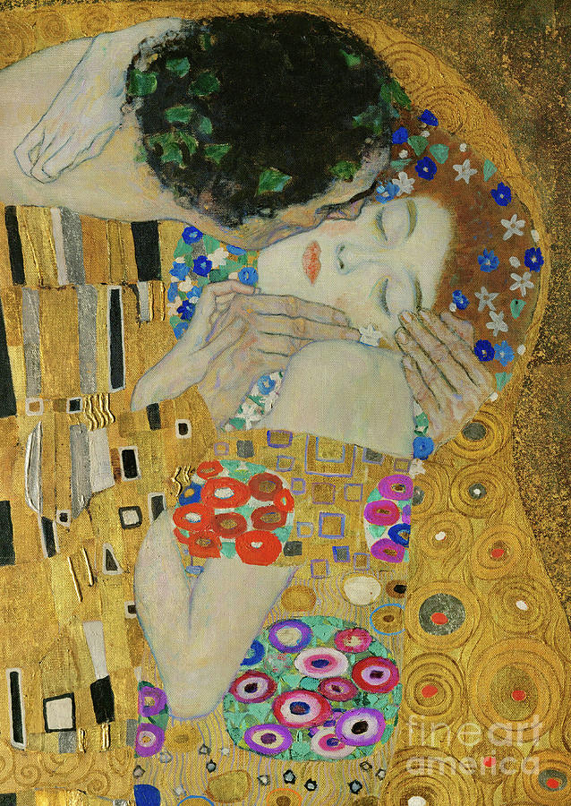 The Kiss detail #7 Painting by Gustav Klimt