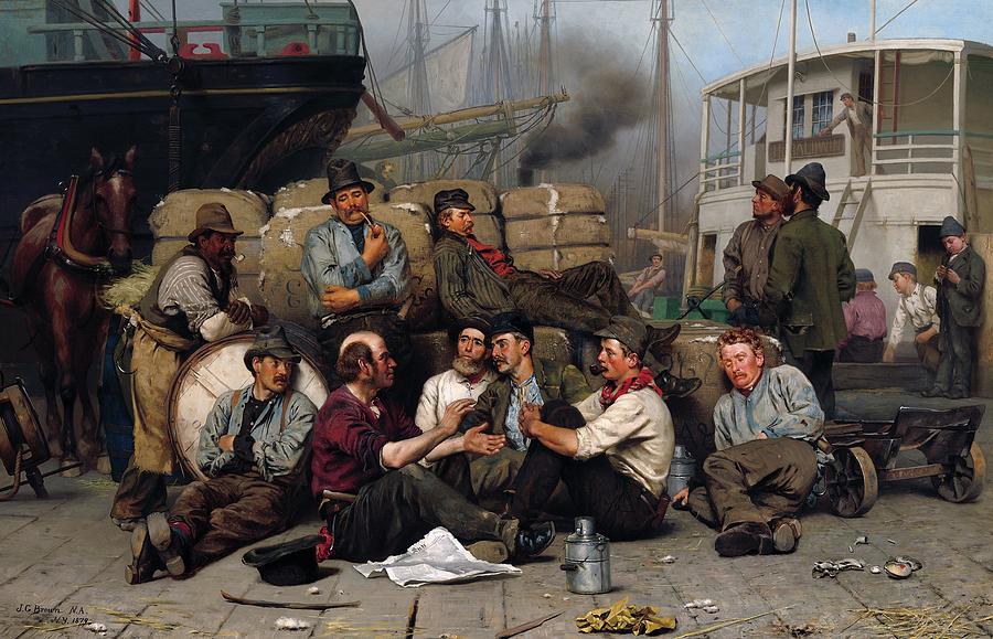Dock Painting - The Longshoremens Noon #3 by John George Brown