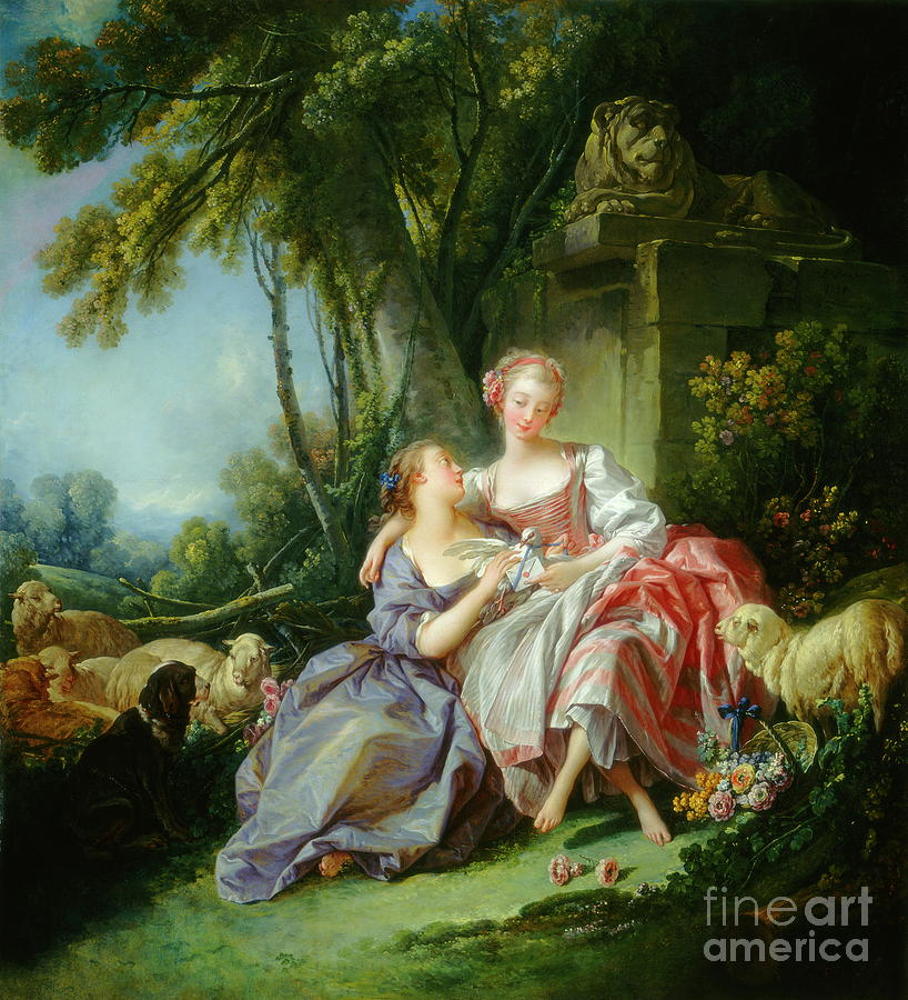 The love letter #3 Painting by Francois Boucher