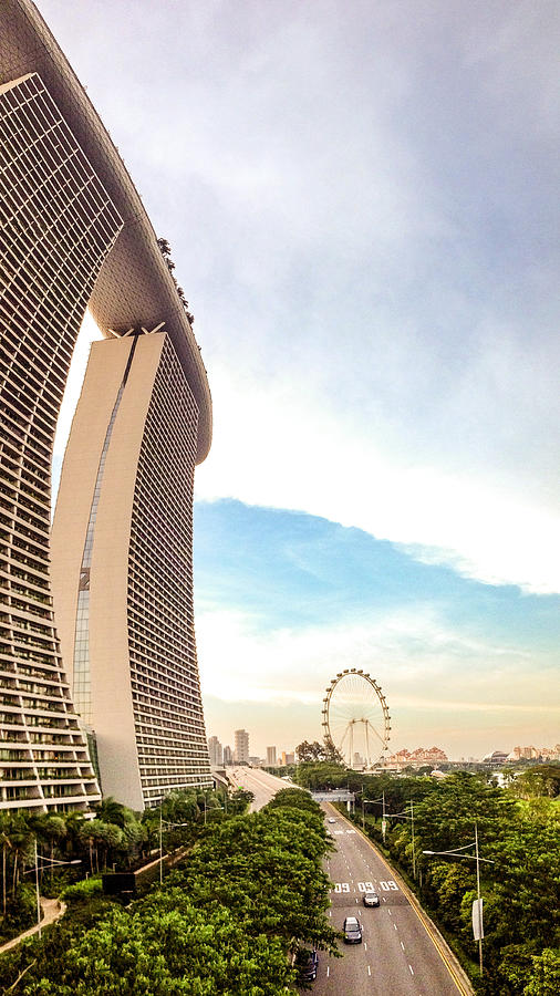 The Marina Bay Sands and the Singapore Flyer #3 Photograph by John Seaton Callahan