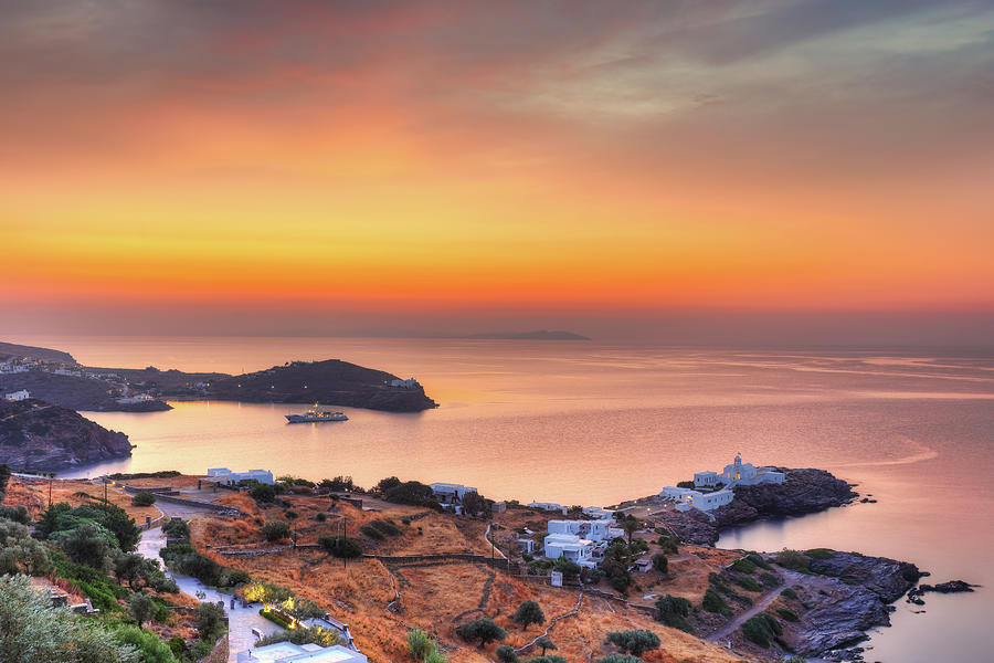 The monastery of Chrissopigi of Sifnos at sunrise, Greece #3 Photograph by Constantinos Iliopoulos