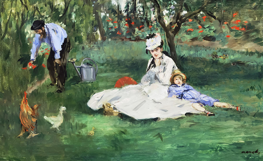 The Monet Family By Edouard Manet Painting