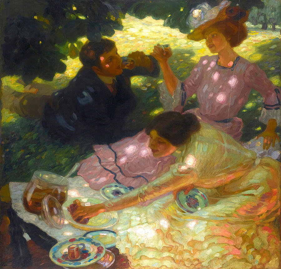 The Picnic #3 Painting by Leo Putz